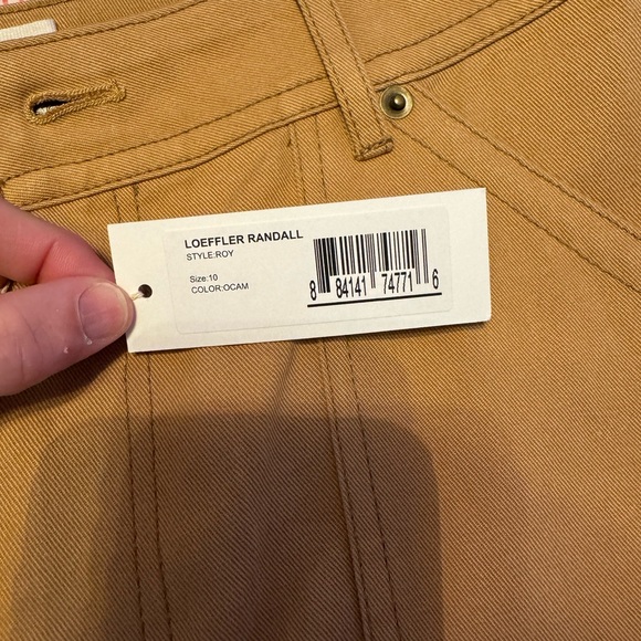 NWT.  Loeffler Randall Roy Overdyed Camel Carpenter Pant size 10 - Picture 5 of 7